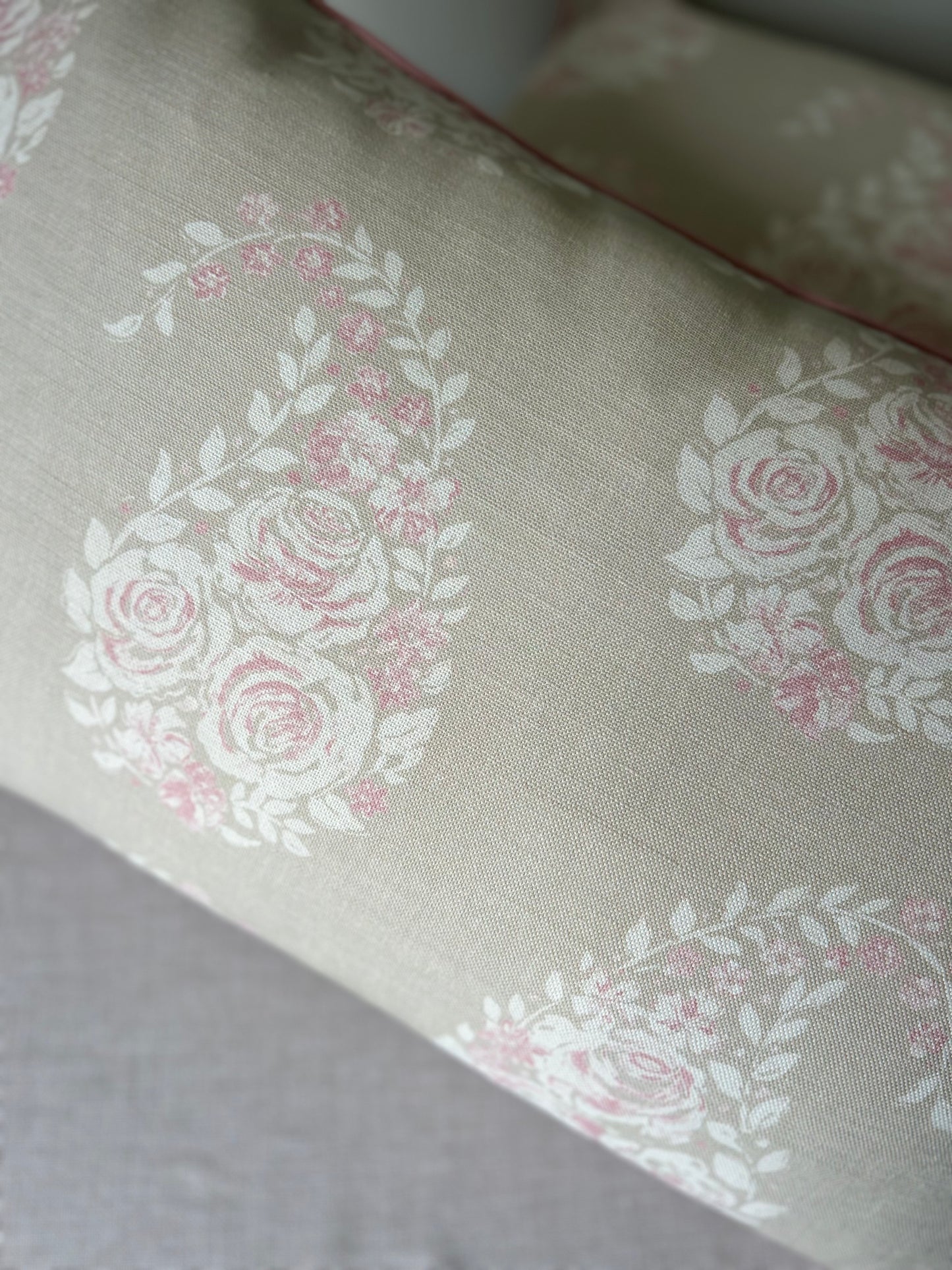 Paisley Rose Linen Cushion Cover