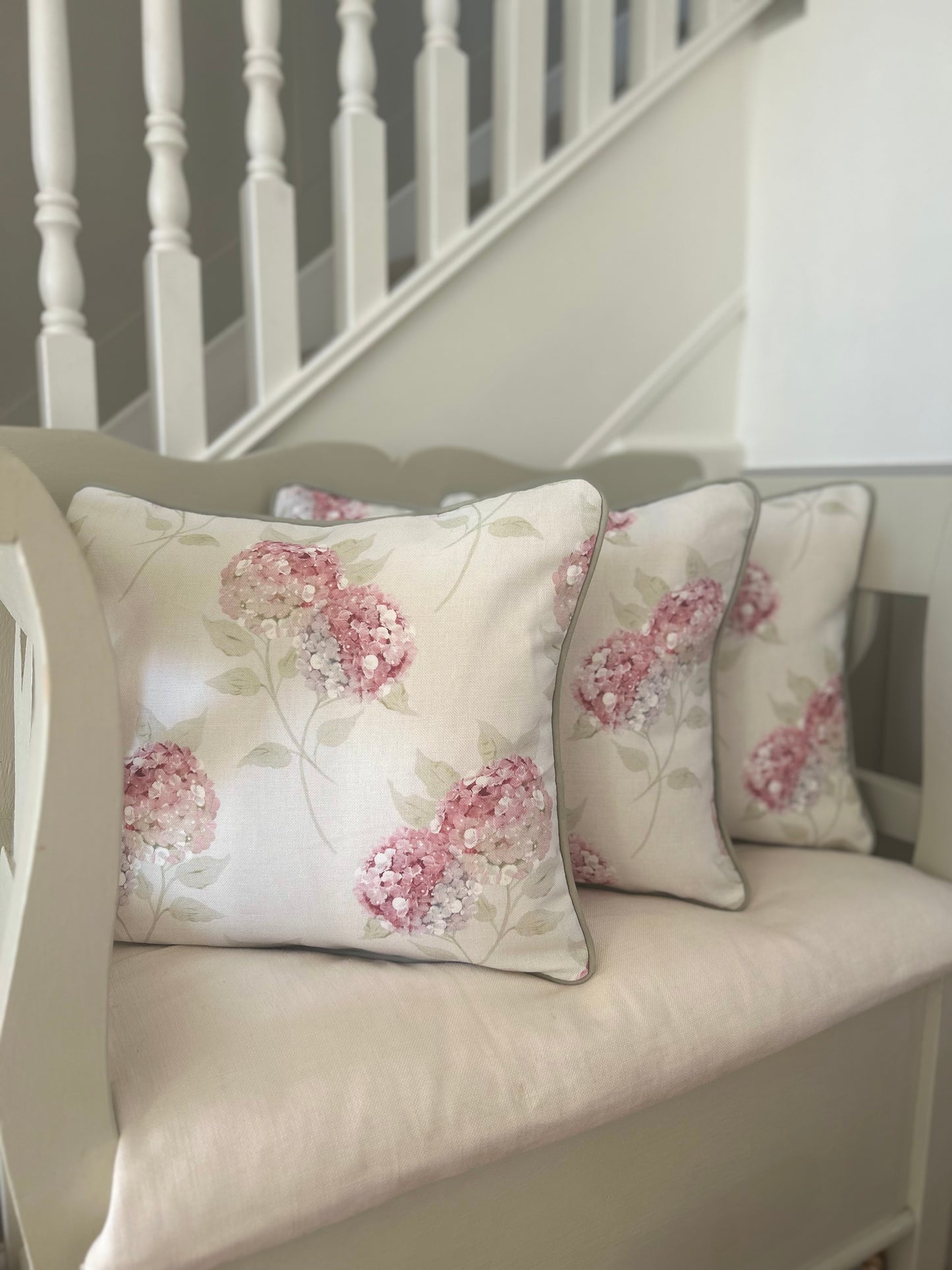Hydrangea Pink & Olive Cushion Cover