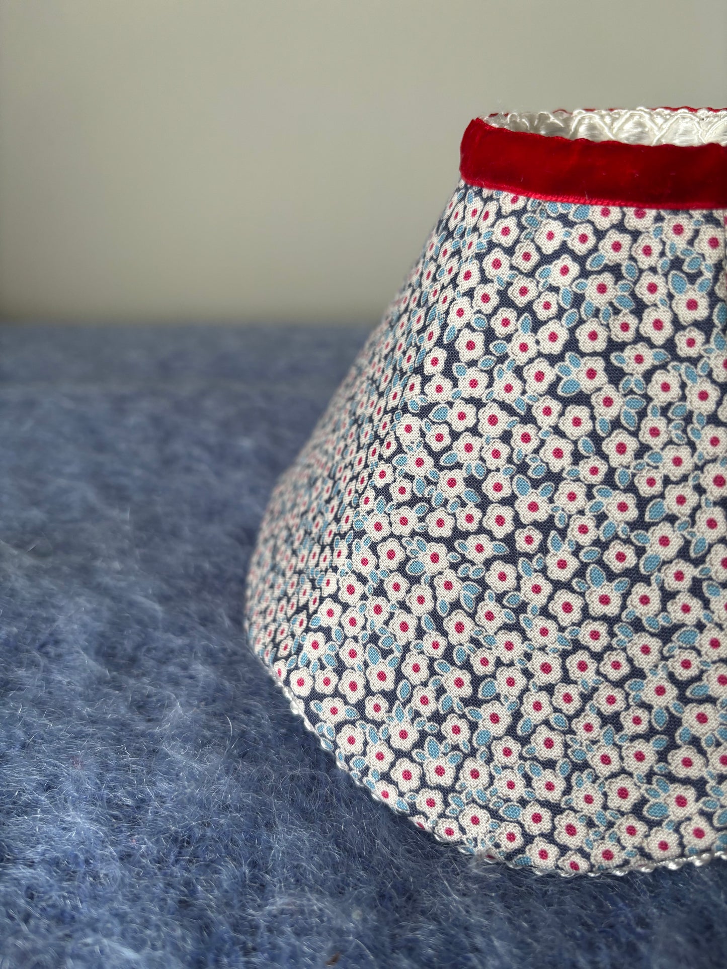 Blue & Red Floral Candle Clip Shade