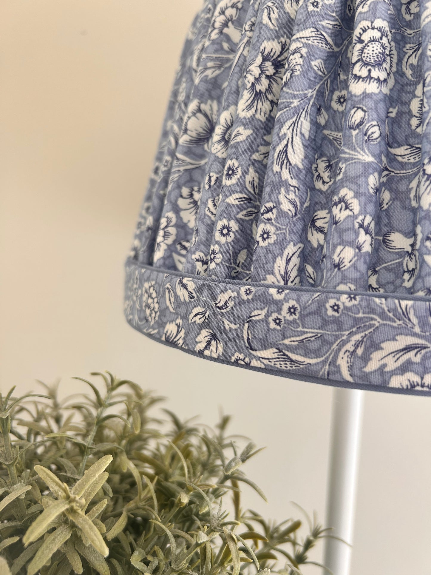 Blue Floral Soft Gathered Lampshade