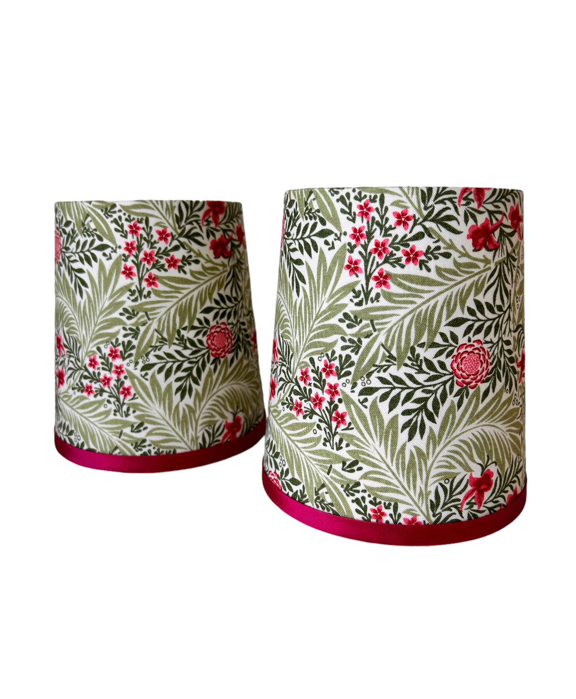 WM Morris Floral Hard Shade Candle Clip