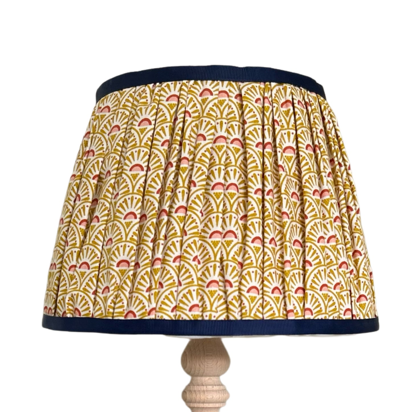Mustard, Pink & Navy 25cm Gathered Soft Lampshade