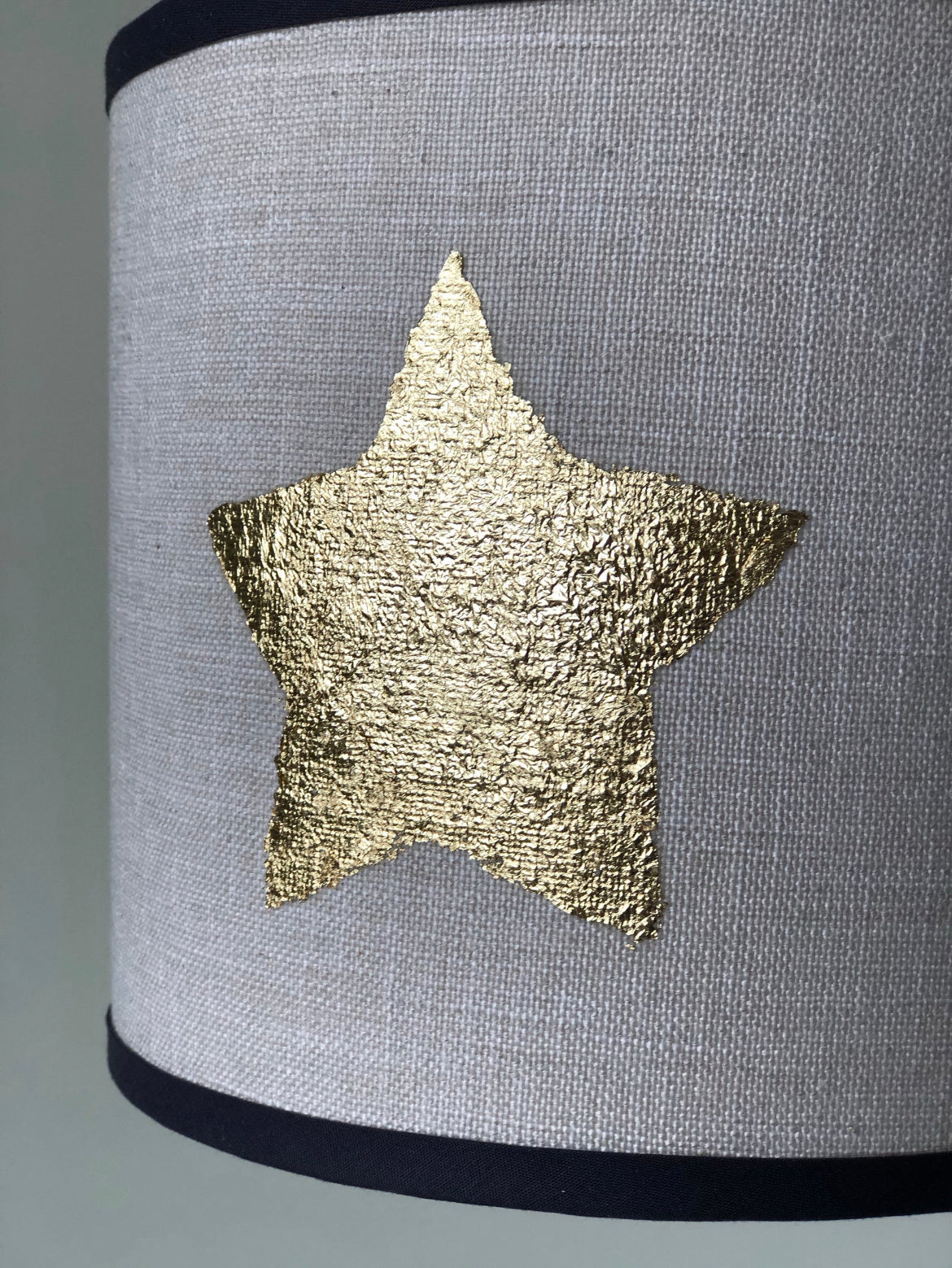 Goldleaf Star & Navy Trim Drum Ceiling Hard Shade