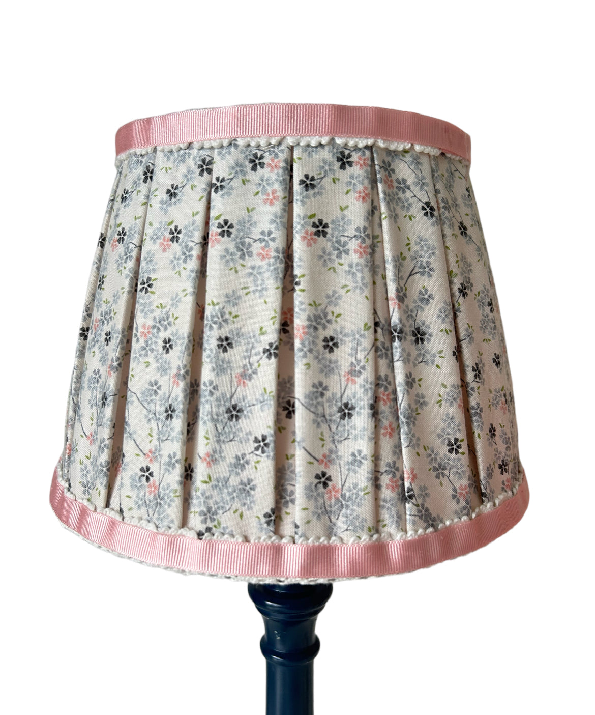 Blue & Pink Blossom Box Pleat Soft Lampshade