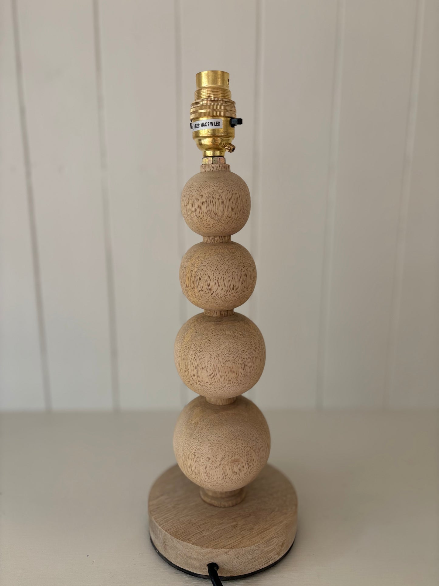 Stacked Sphere Natural Mango Wood lamp base