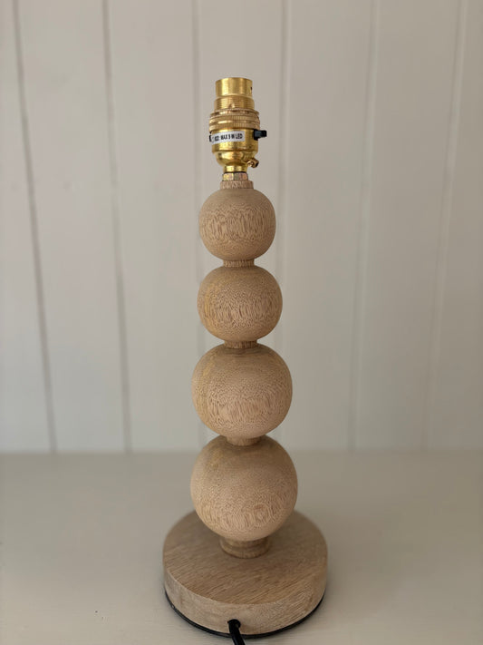Stacked Sphere Natural Mango Wood lamp base