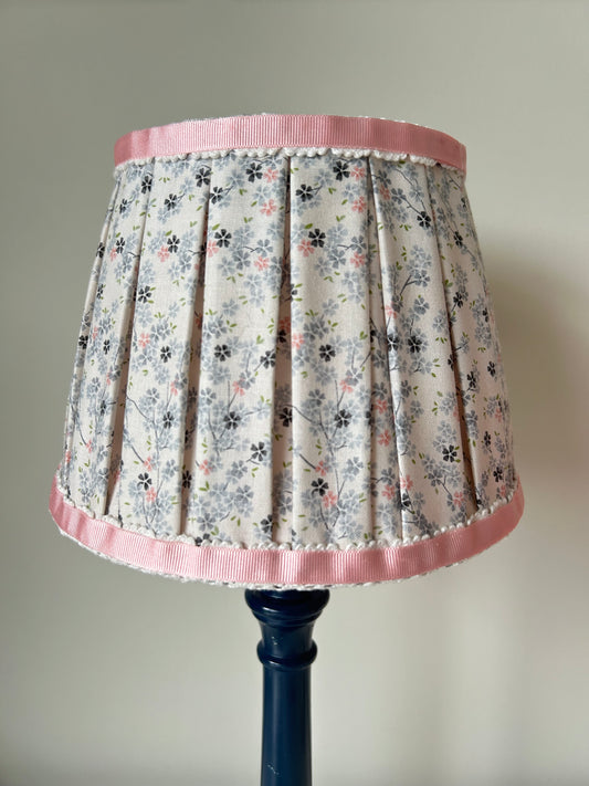 Blue & Pink Blossom Box Pleat Soft Lampshade