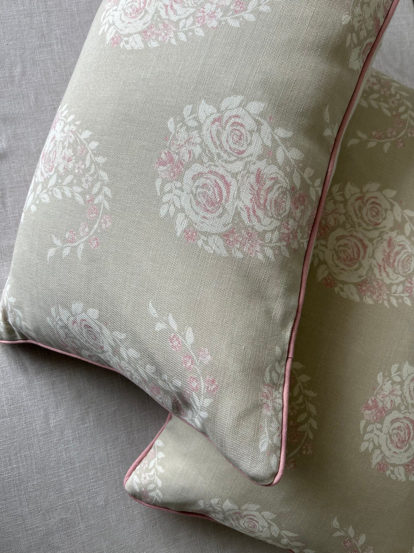 Paisley Rose Linen Cushion Cover