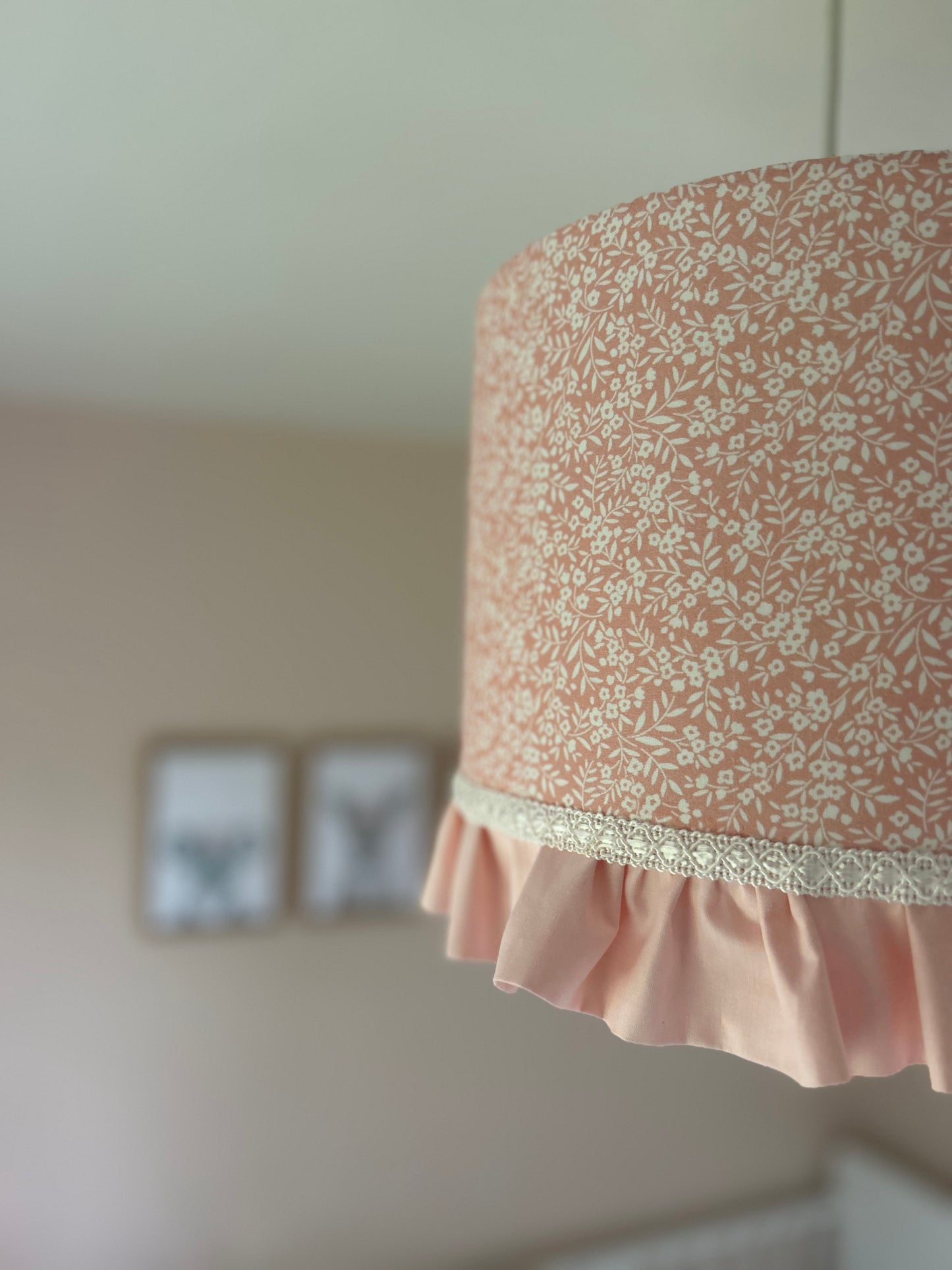 Salmon Pink Floral With Frill Hard Shade