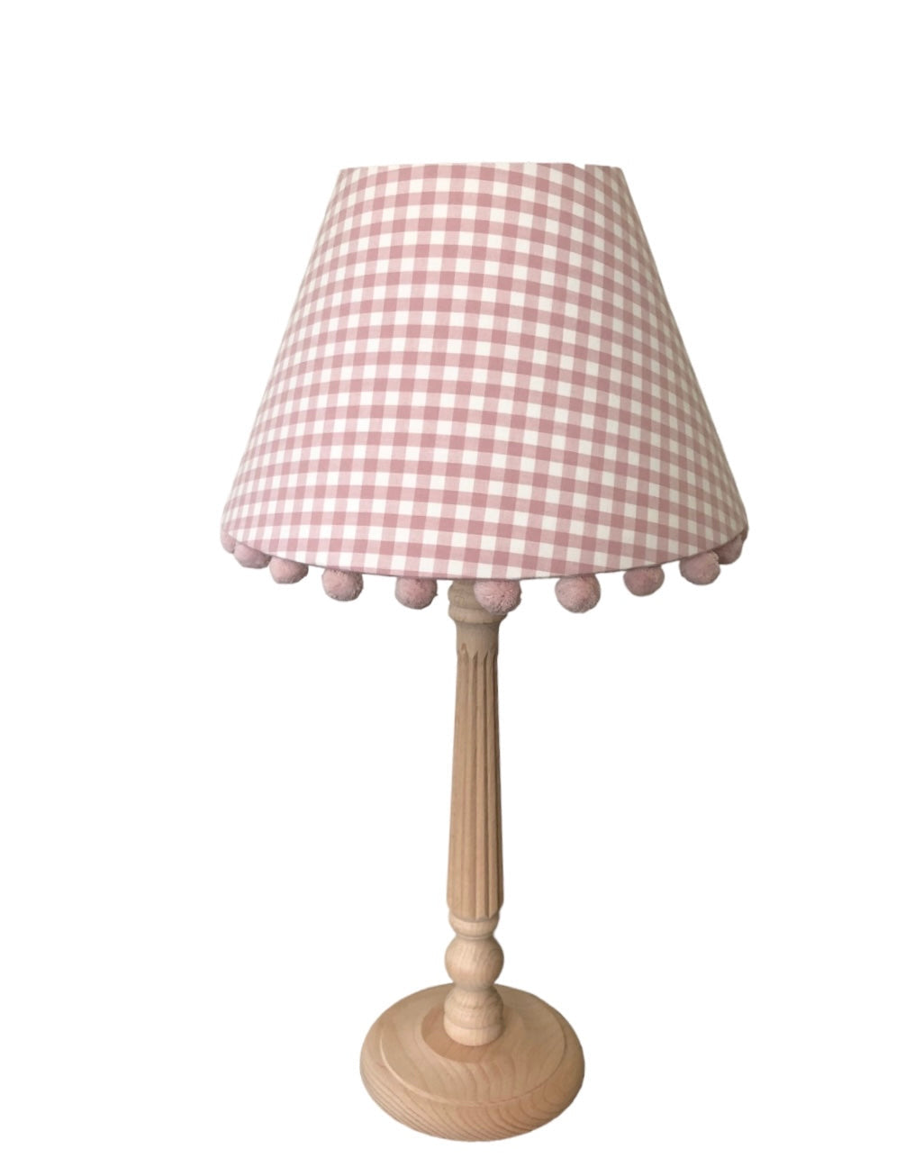 Linum Pink Gingham With Pom Pom Trim Coolie Hard Shade