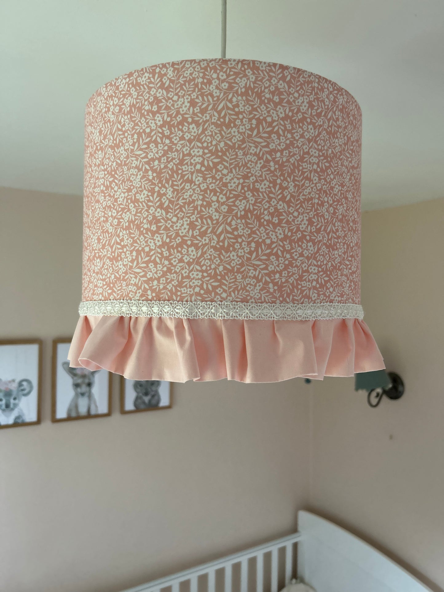 Salmon Pink Floral With Frill Hard Shade