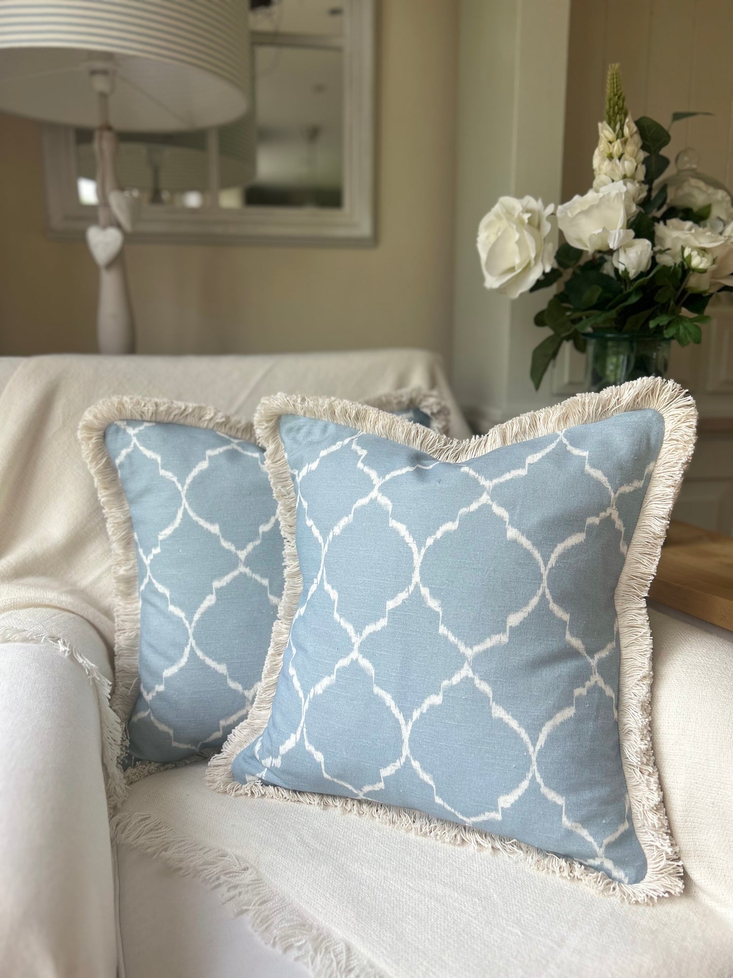 Hampton Fringed Linen Cushion Cover