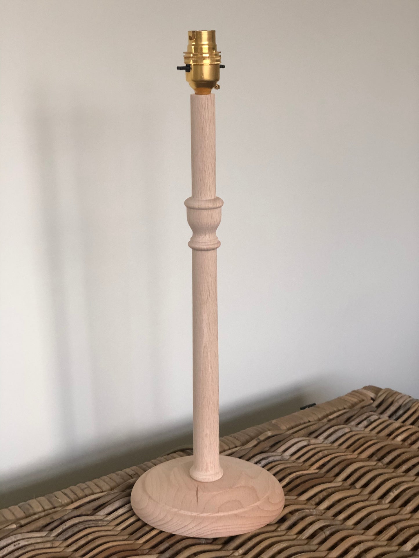 Natural Mango Reeded 45cm Tall Hand-turned Lamp Base