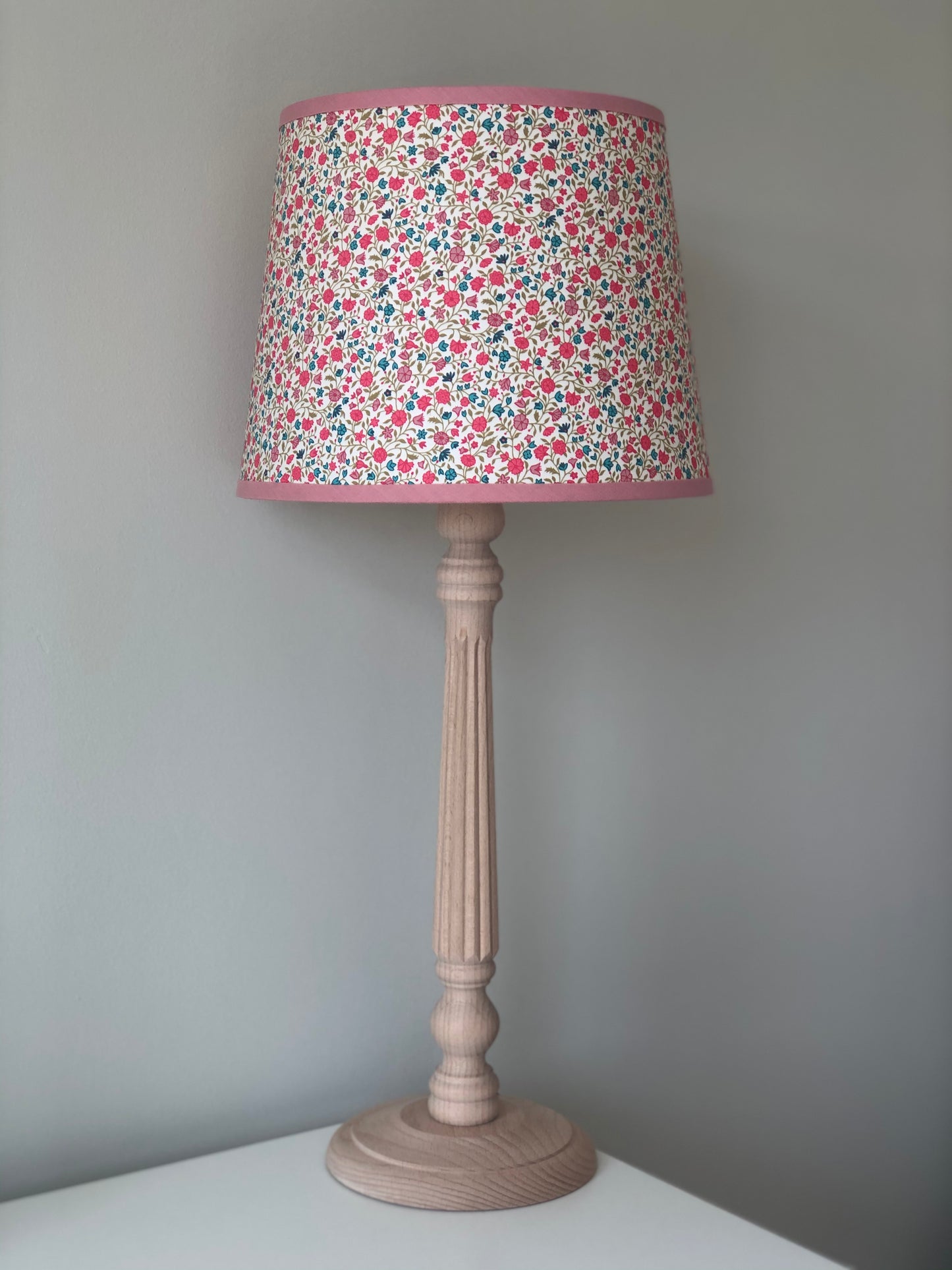 Natural Mango Reeded 45cm Tall Hand-turned Lamp Base